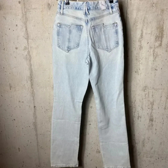 NWT Good American Good Boy Curvy Jeans High Rise Distressed Indigo042 0/25 - Picture 11 of 12